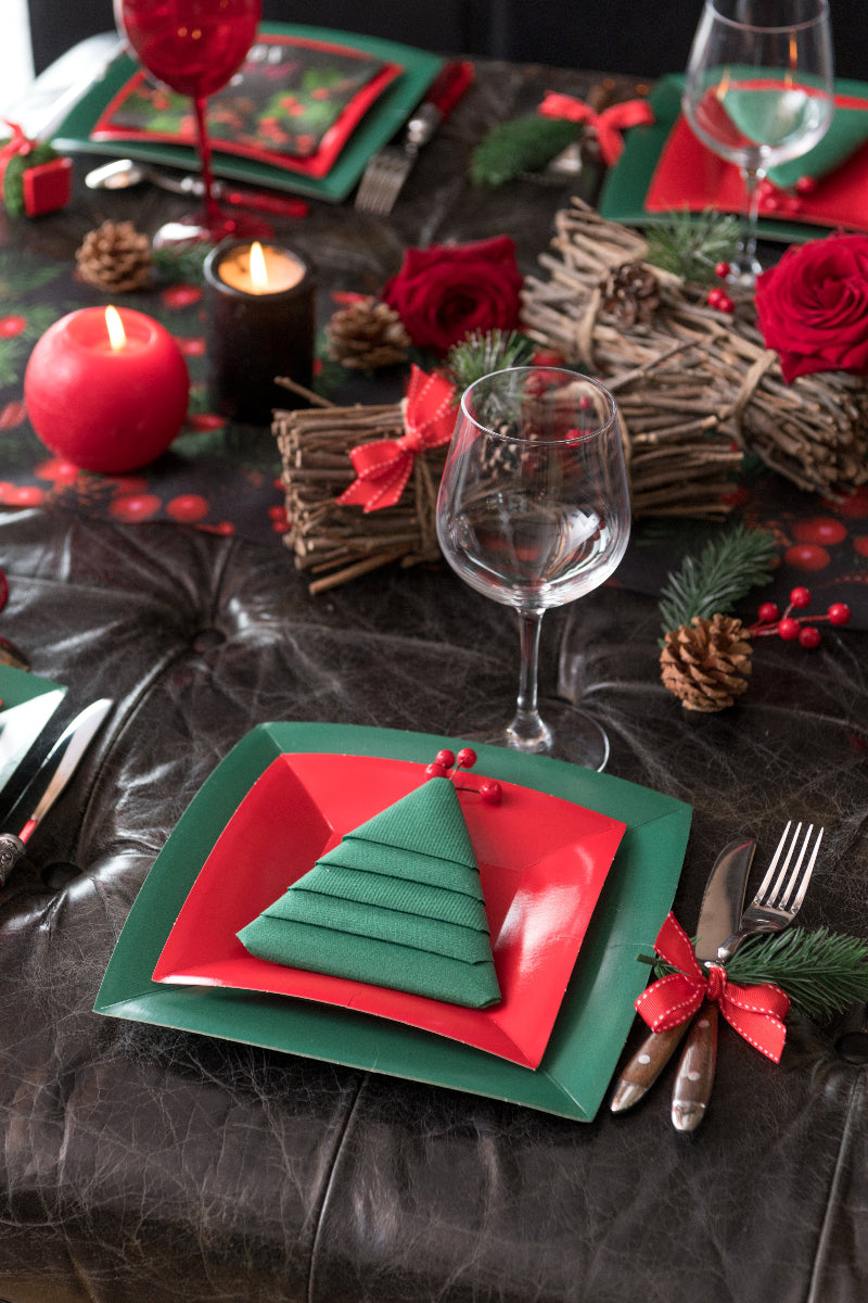 Mørke grønne airlaid servietter, 20 stk.