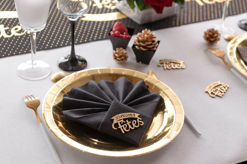 Sorte airlaid servietter, 20 stk.