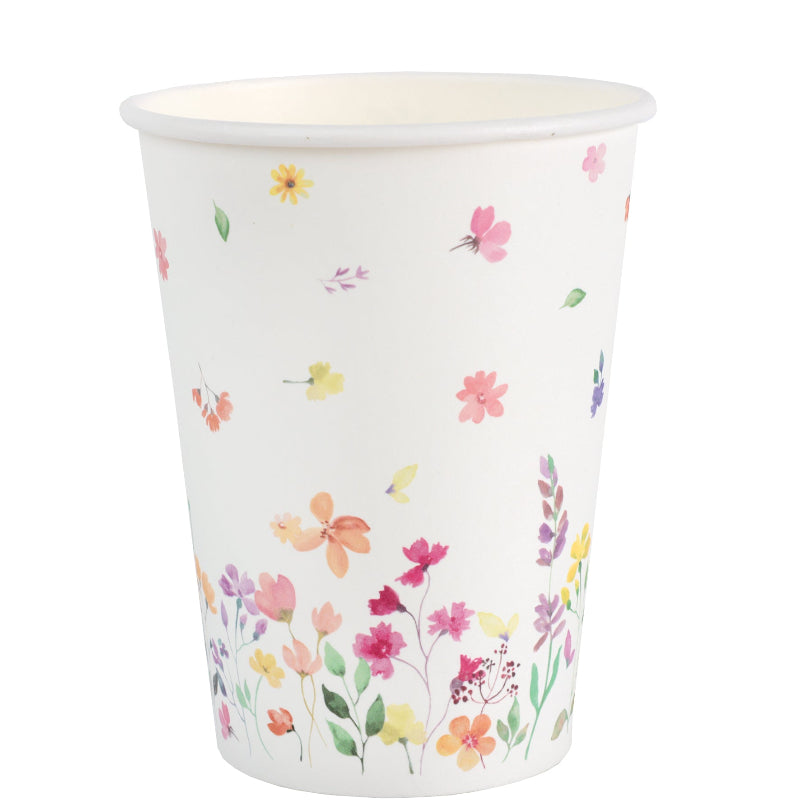 Farverig blomstret kop, 6 stk.