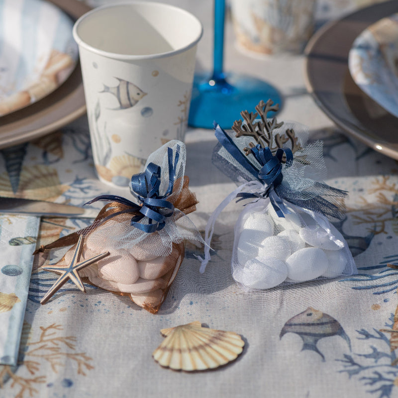 Lys blå rulle tyl, 20 m.