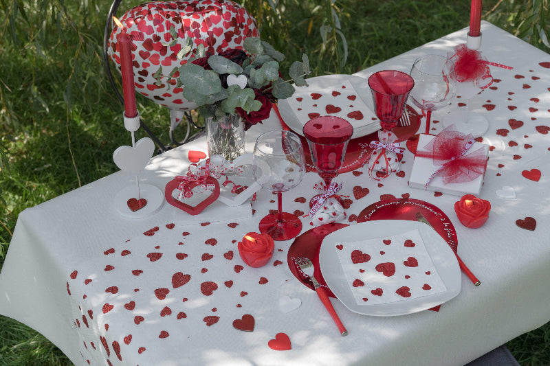 Hvid hjerte bordløber, 3 m.