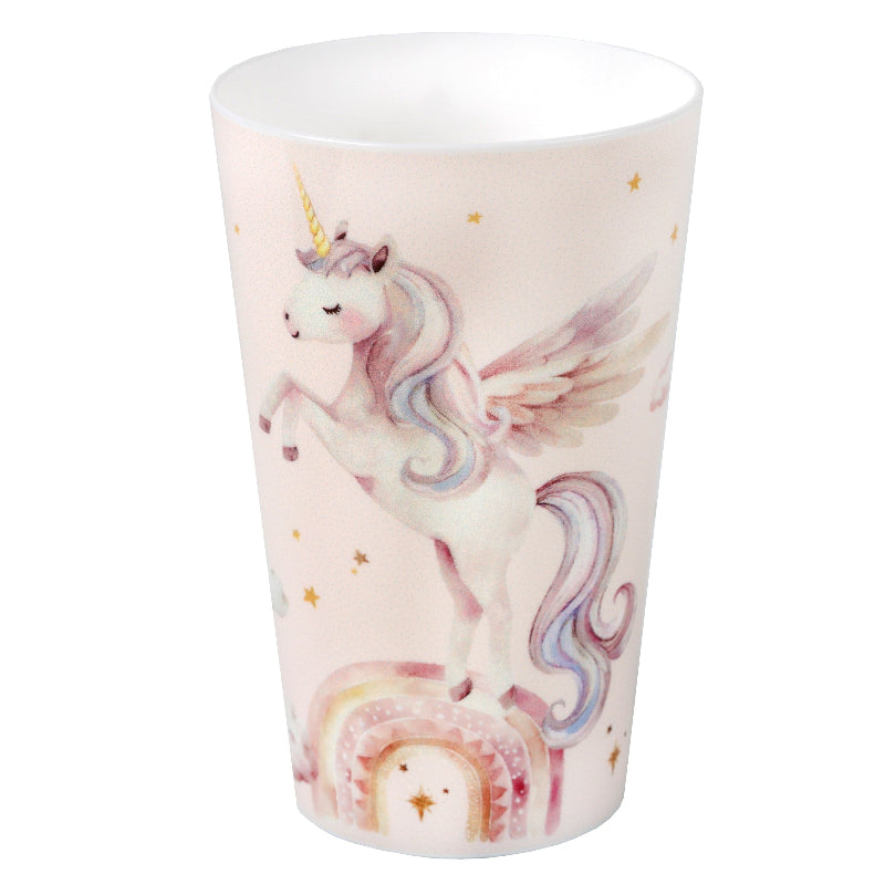 Genanvendelig magisk enhjørning plastkop, 1 stk.