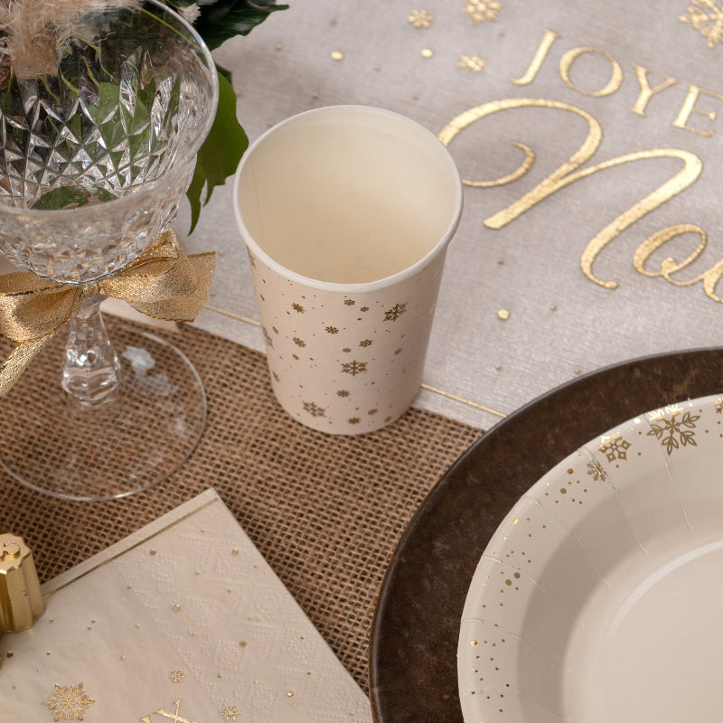 Hvide snefnug kopper, 10 stk.