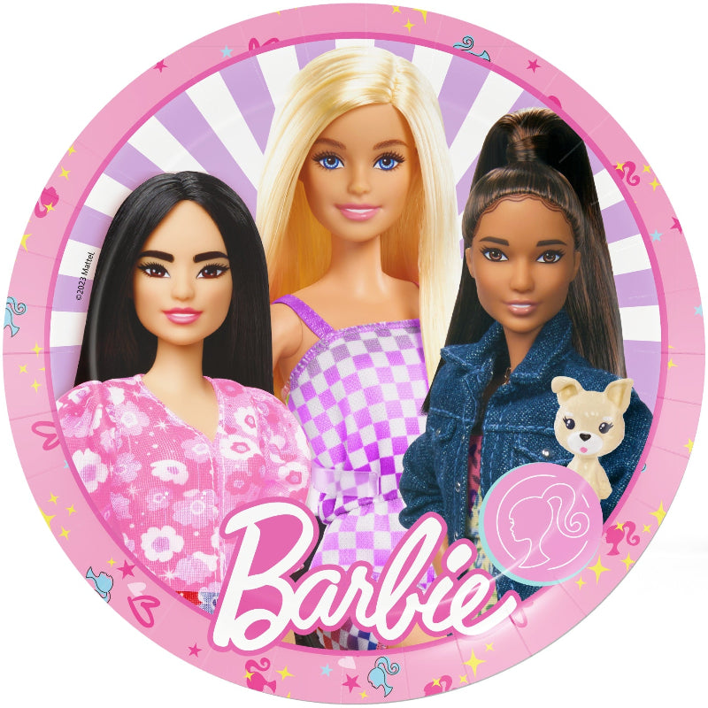 Barbie tallerken, 23 cm, 8 stk.