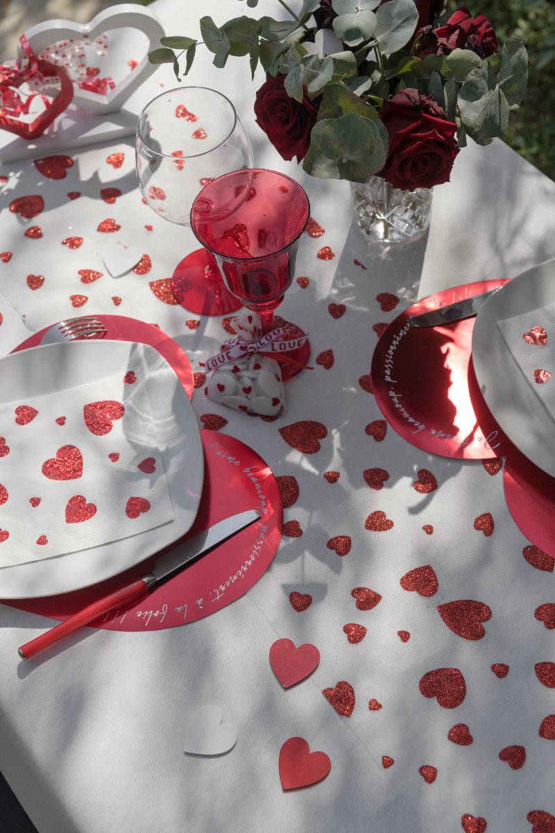 Hvid hjerte bordløber, 3 m.