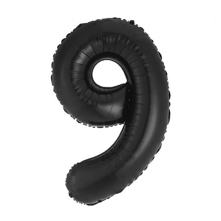 Sort 9-tal, folieballon, 85 cm.