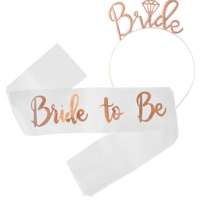 “Bride to be” skråbånd og hårbånd sæt