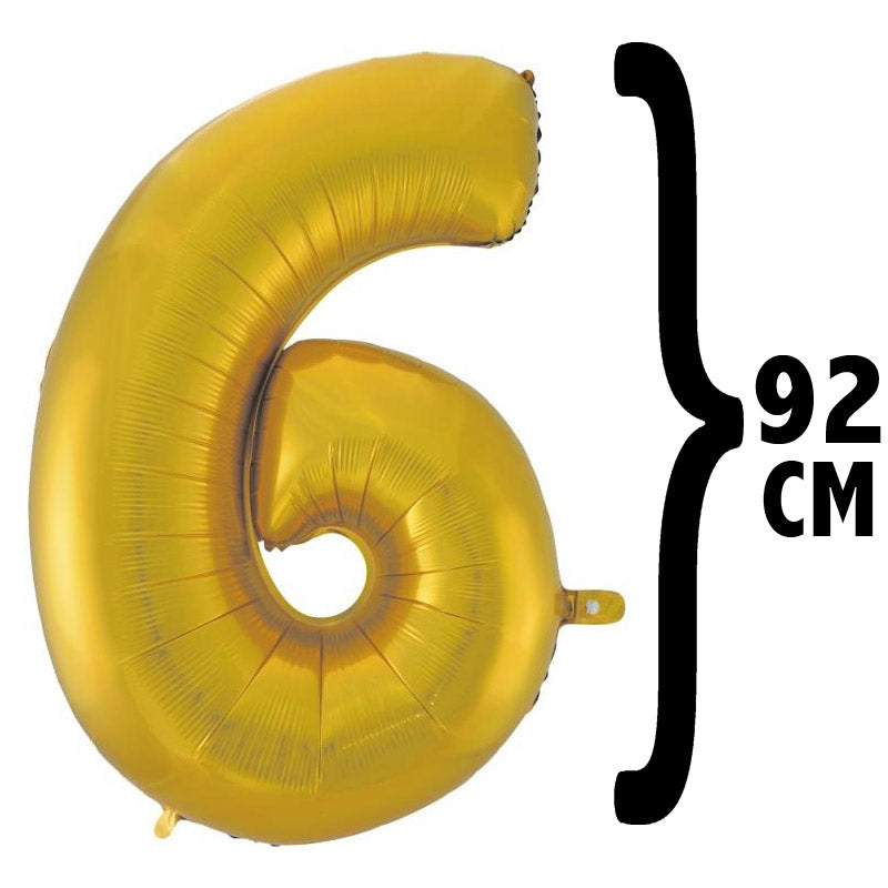 XL Guld Folie tal ballon 6 - str. 92 cm