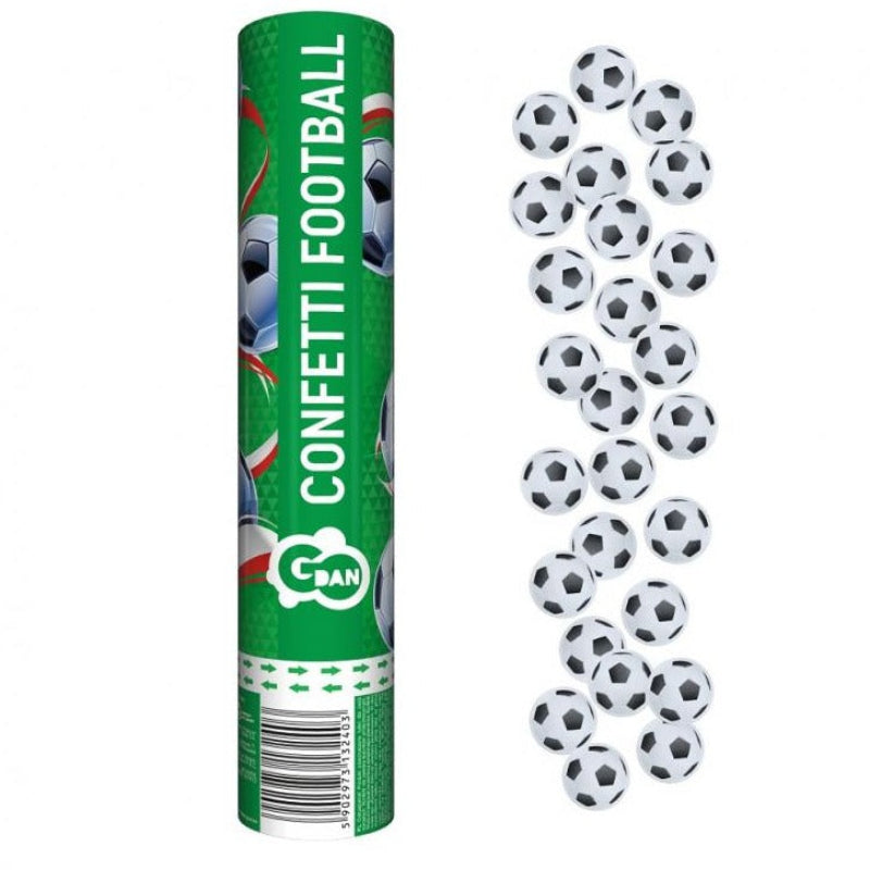 Konfettirør - fodbolde, 30 cm.