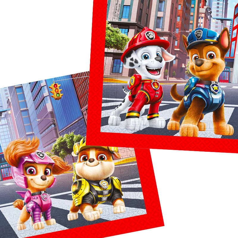 Paw Patrol papir Servietter i frokost str. 33 x 33 cm udfoldet. 