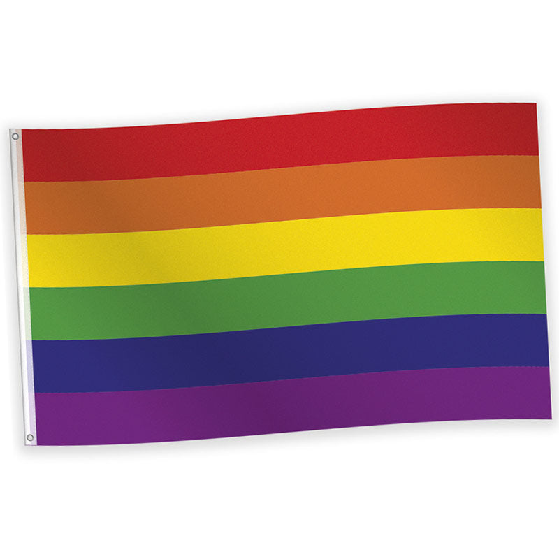 Regnbue Riket Regnbue stof flag 1,5 m x 90 cm | Flot Pride flag – Fest4all.dk