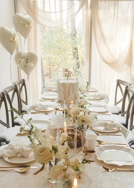 Guld akryl "Mr & Mrs" kagepynt, 1 stk.