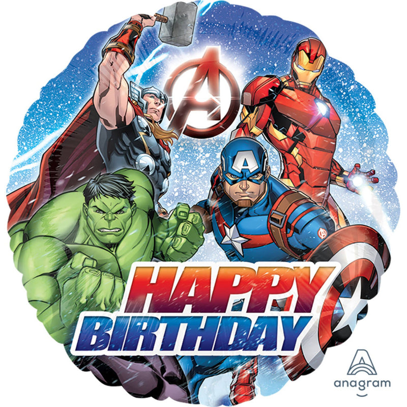 Avengers "happy birthday" folieballon, 45 cm.