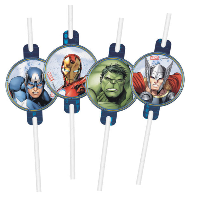 Avengers sugerør, 4 stk.
