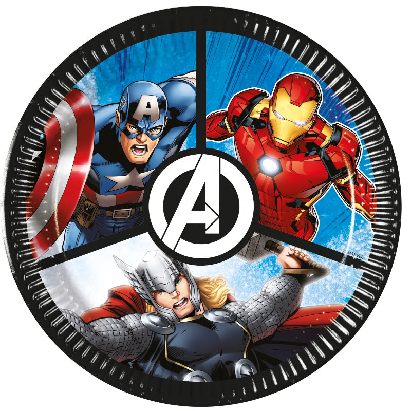 Avengers paptallerken, 20 cm, 8 stk.