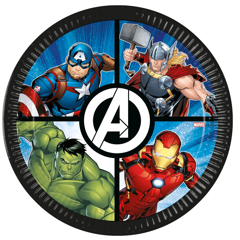 Avengers paptallerkener, 23 cm, 8 stk.