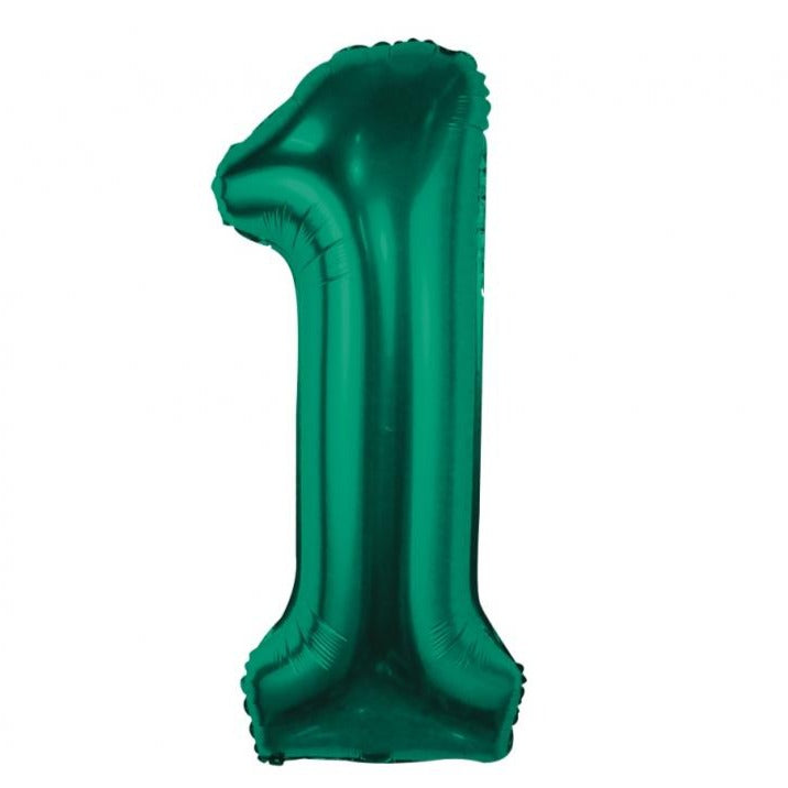 Folieballon tal 1, flaskegrøn, 85 cm.