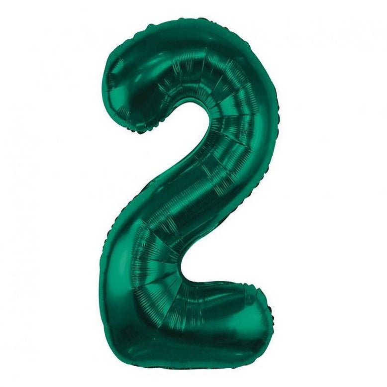 Folieballon tal 2, flaskegrøn, 85 cm.
