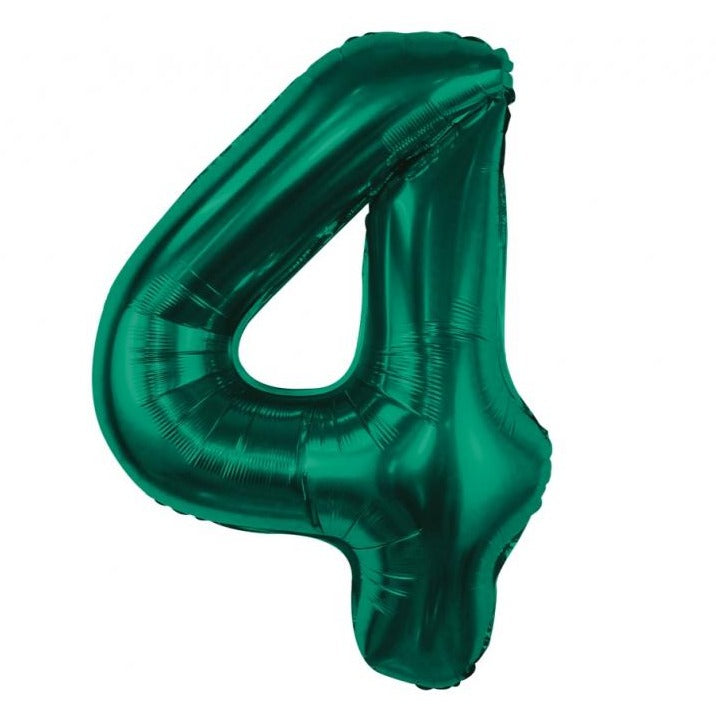 Folieballon tal 4, flaskegrøn, 85 cm.