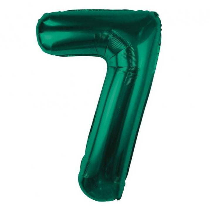 Folieballon tal 7, flaskegrøn, 85 cm.