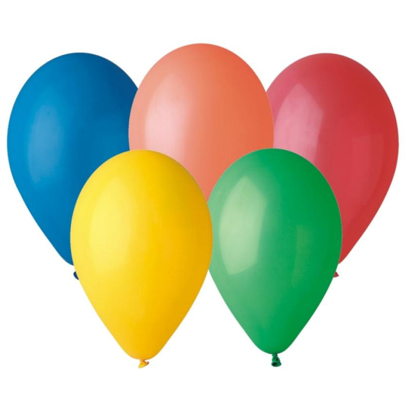 Ballonpose 10" Alm. klare farver 20 stk.