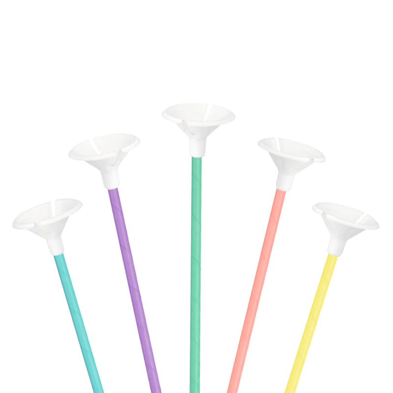 Pastel papir ballonpinde, 35 cm, 10 stk.