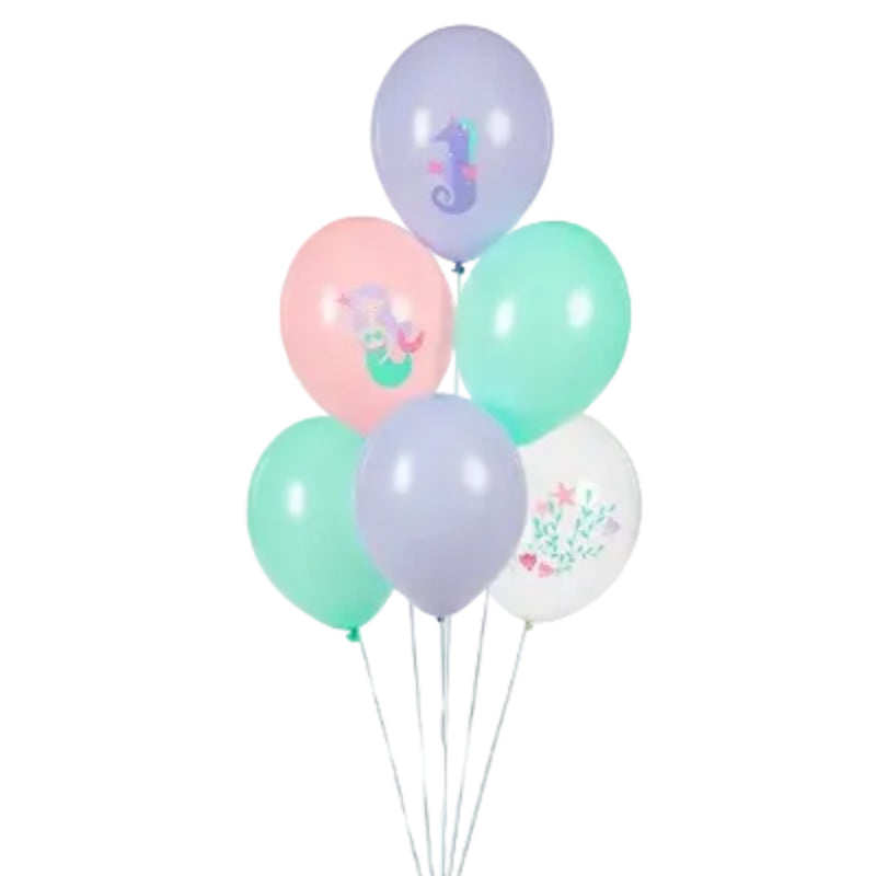 Havfrue ballonmix, 6 stk.