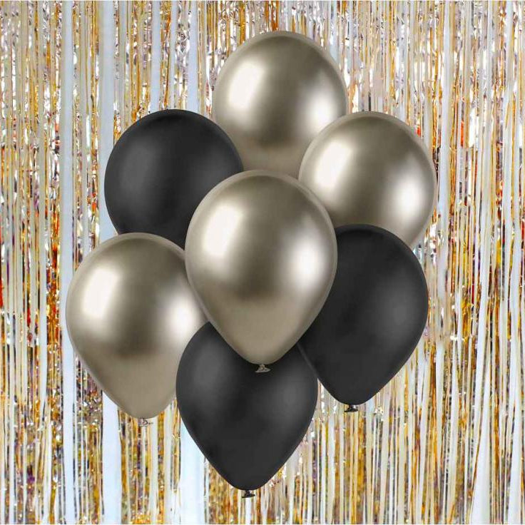 Mat guld/sort ballon mix 7 stk.