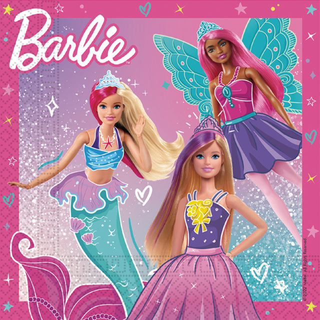 Barbie fantasy servietter, 20 stk.