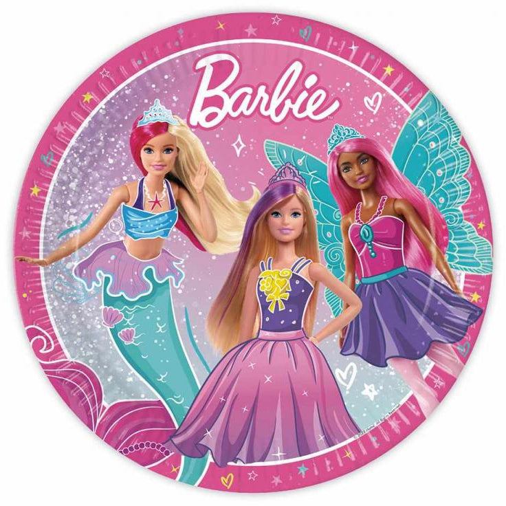 Barbie fantasy tallerken, 8 stk.