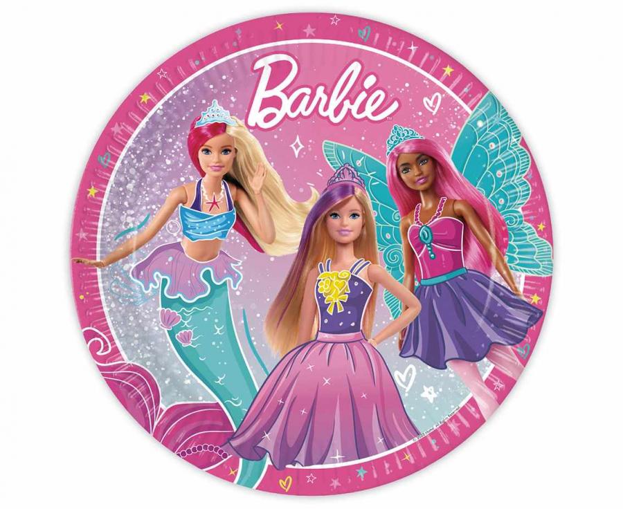 Barbie fantasy tallerken, 8 stk.