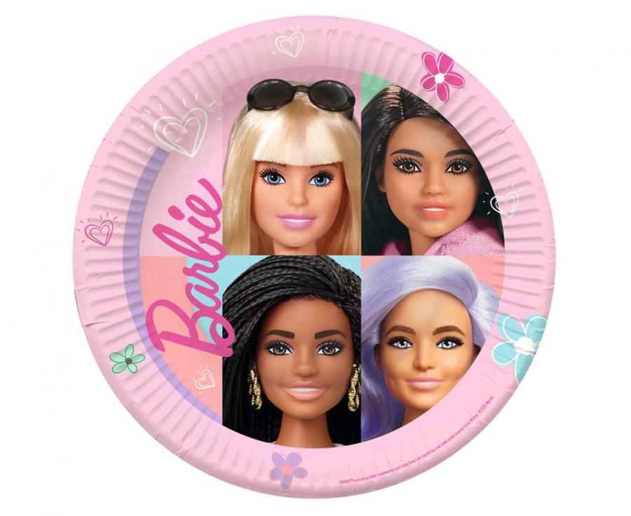 Barbie tallerken, 8 stk.