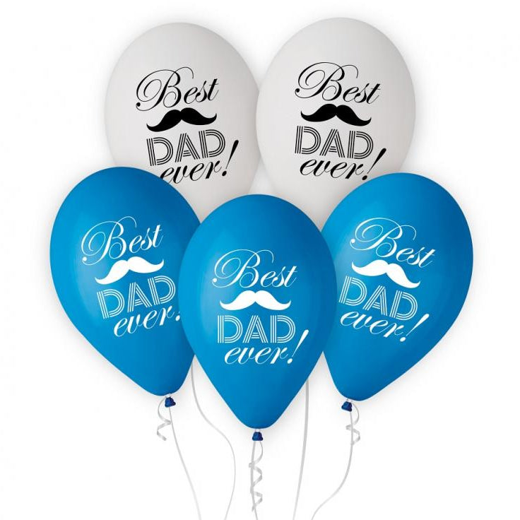 "Best dad" latex balloner, 12", 5 stk.