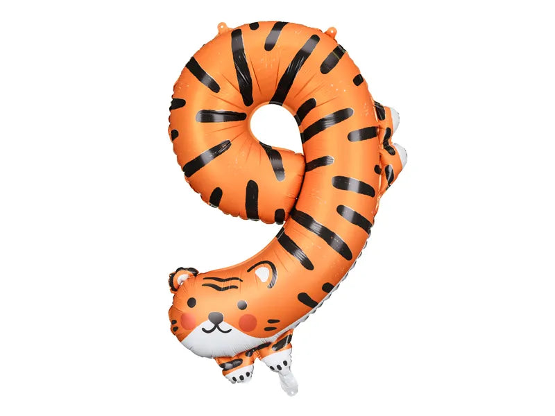 Folieballon tal 9 - Tiger