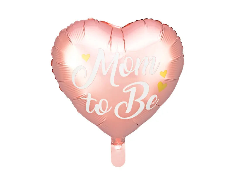 Lyserød "Mom to be" folieballon, 35 cm.