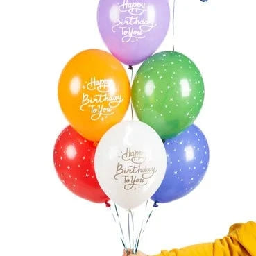 "Happy birthday to you" balloner, 6 stk.