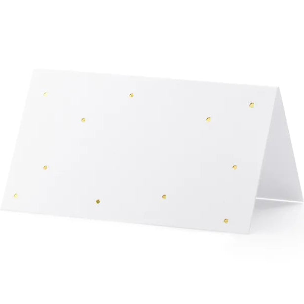 Bordkort guld prikker, 10 stk.