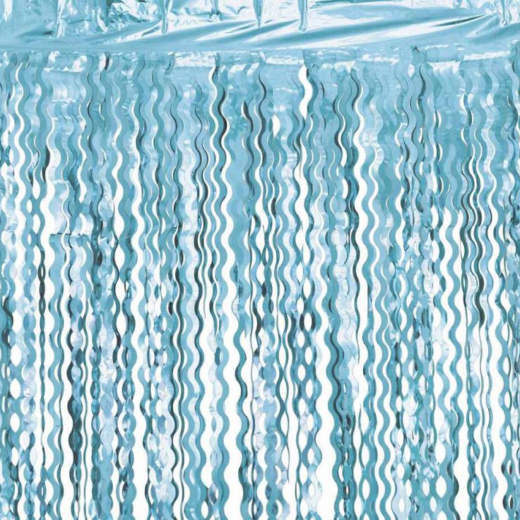 Blå spiral dørgardin, 100x200 cm.