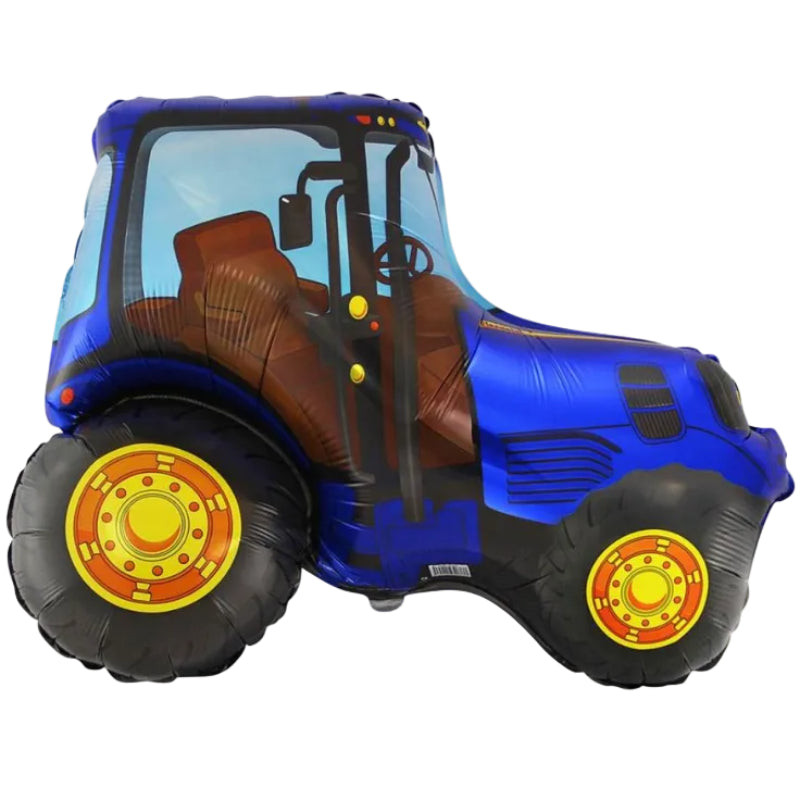 Blå traktor folieballon, 24"