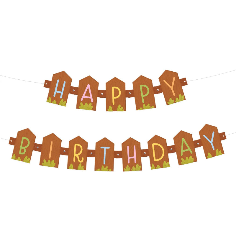 Bondegård "Happy birthday" guirlande, 182x17 cm.