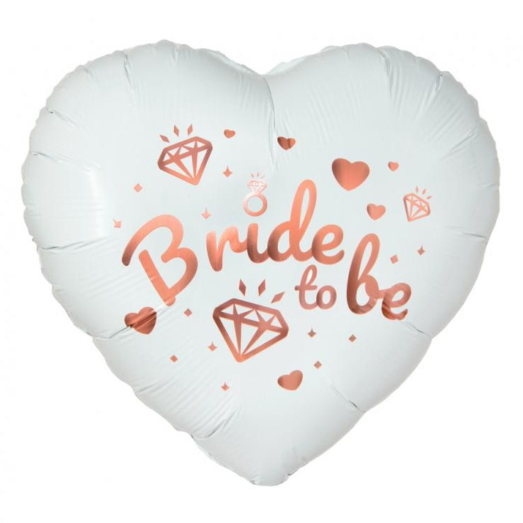 Hvid "bride to be" folieballon, 18"