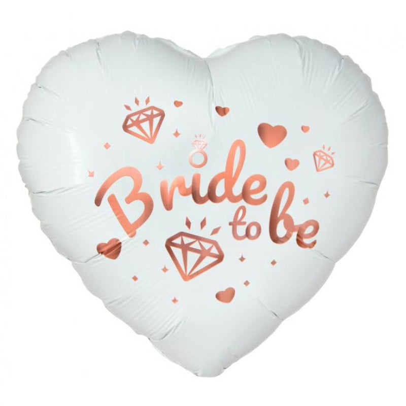 Hvid "bride to be" folieballon, 18"