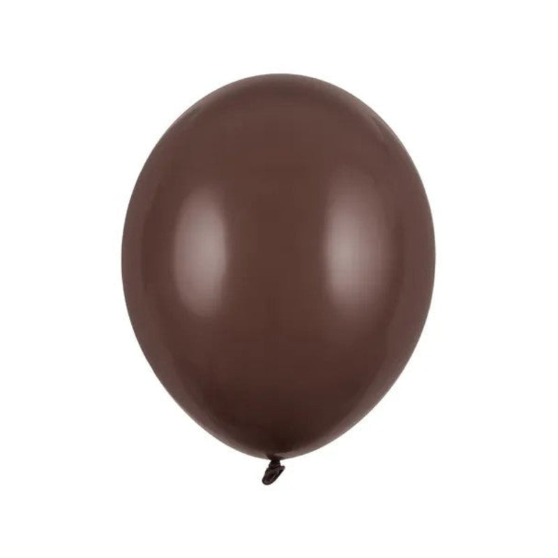 12" mørk brun latexballon, 10 stk.