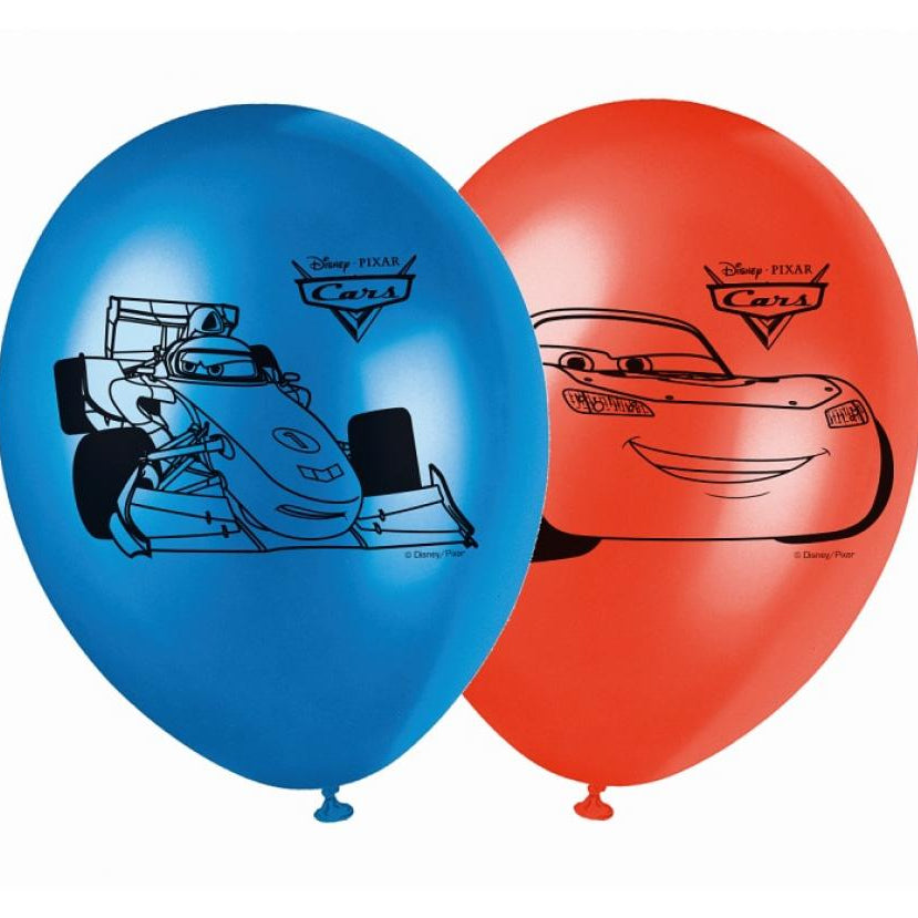 Cars latex balloner, 8 stk.