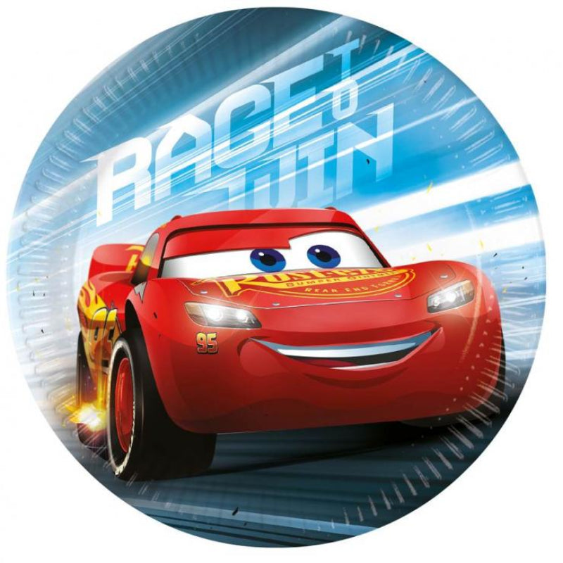 Cars 3 paptallerken, 20 cm, 8 stk.