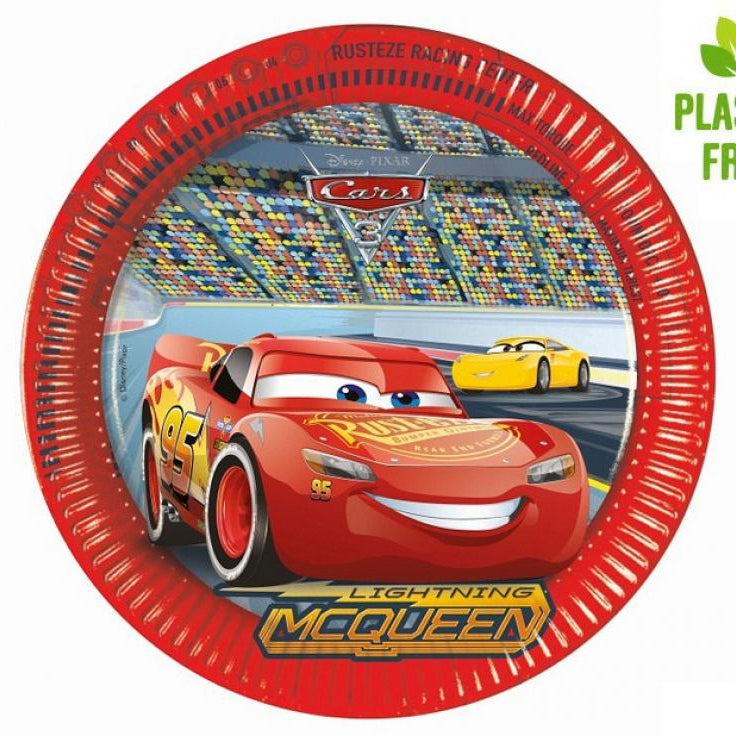 Cars 3 tallerken 23 cm, 8 stk.