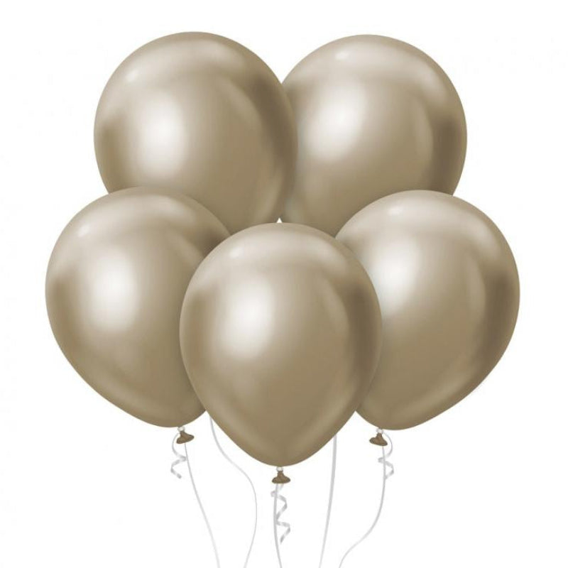 Champagne farvede latexballoner, 7 stk.