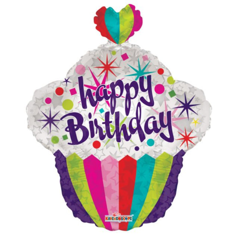 "Happy birthday" cupcake folieballon, 46 cm.