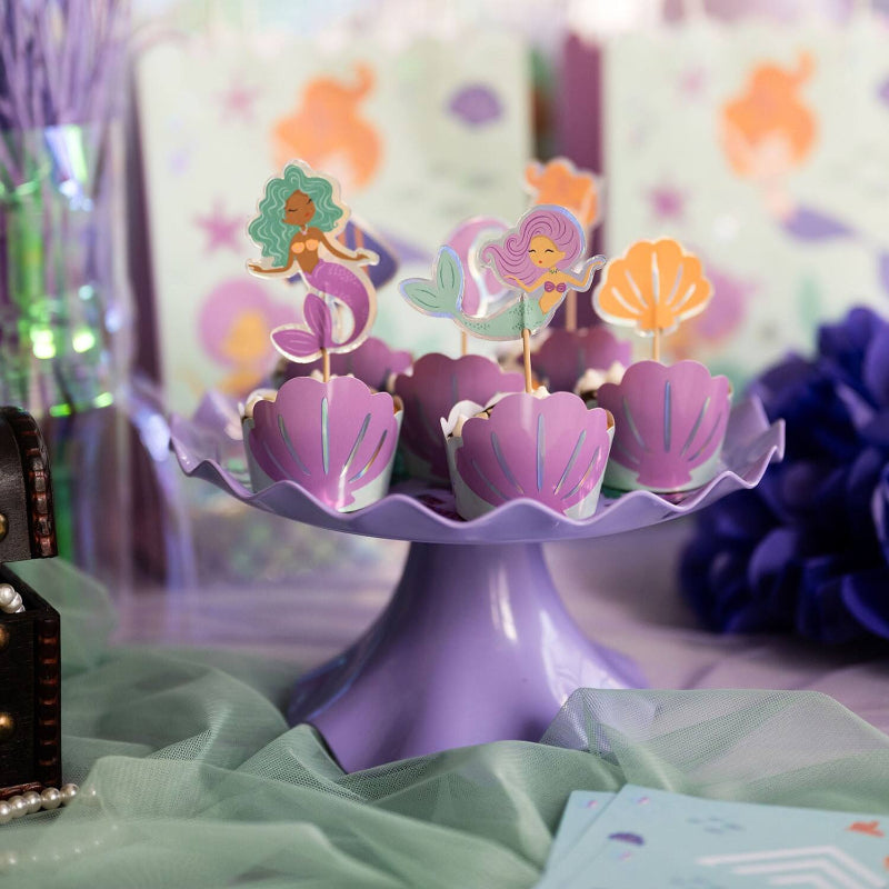 Havfrue cupcake sæt, 6 sæt.