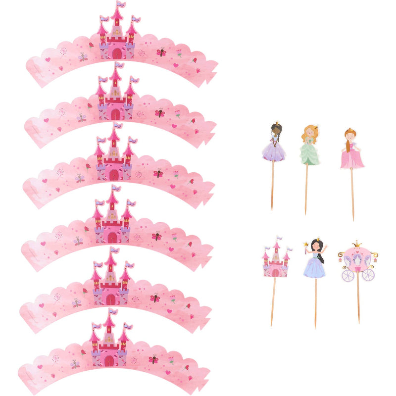 Prinsesse cupcake sæt, 6 sæt.